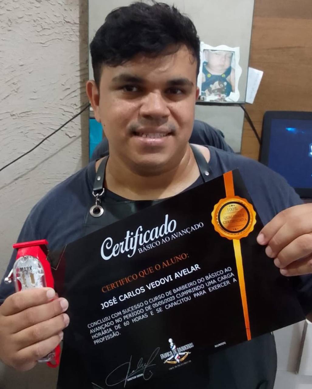 Aluno com certificado