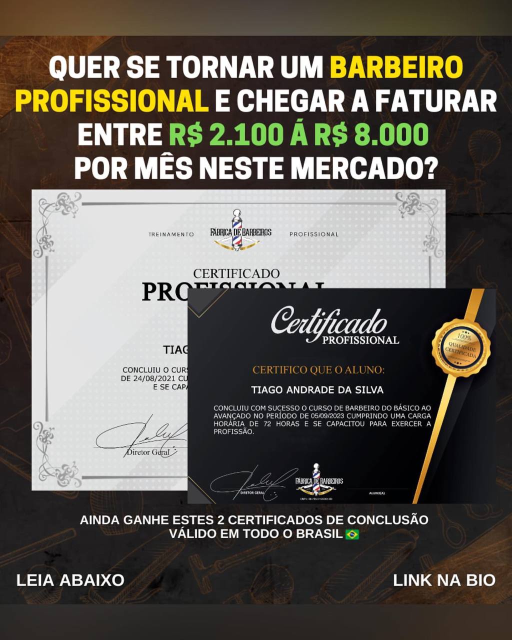 Certificado Profissional válido em todo o Brasil
